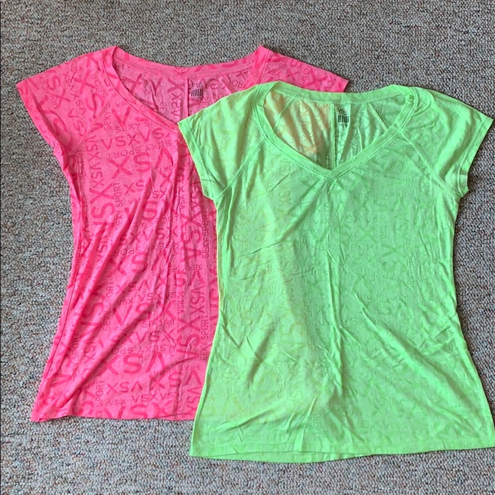 VSX Neon Pink and Neon Green Short Sleeve Active Tops